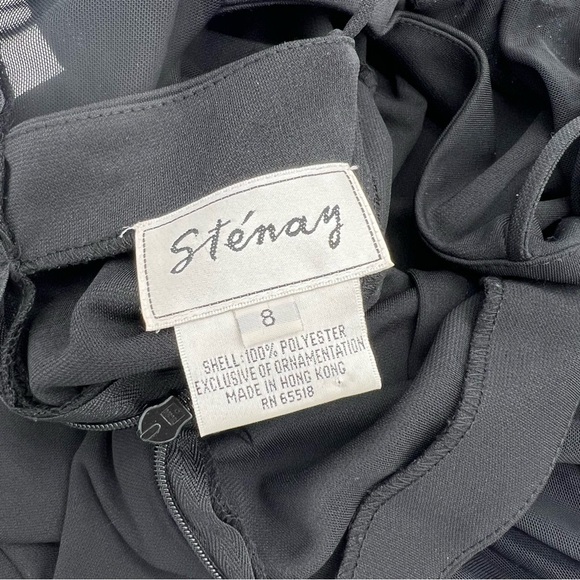 Vintage Stenay Beaded Mesh Dress – Size 8 – Whimsy Goth Romantic Academia Party - Picture 7 of 12